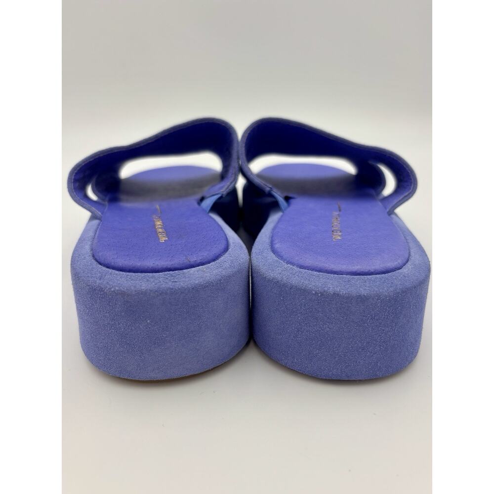 Intentionally Blank Platform Sandal Slides Blue P… - image 5